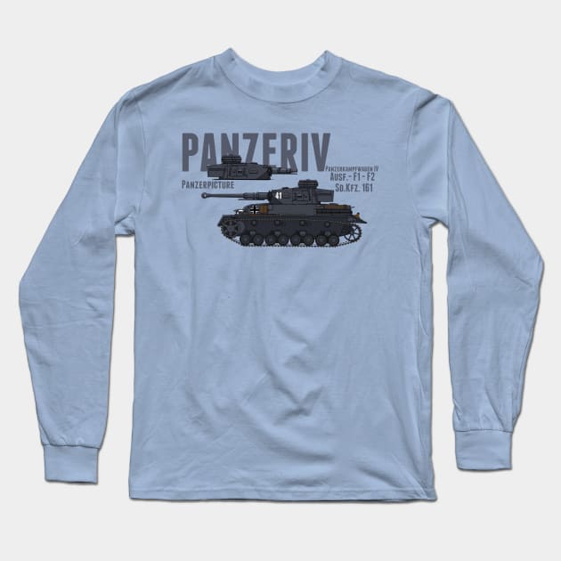 Panzer IV Ausf.F2 and F1 T-Shirt Long Sleeve T-Shirt by Panzerpicture